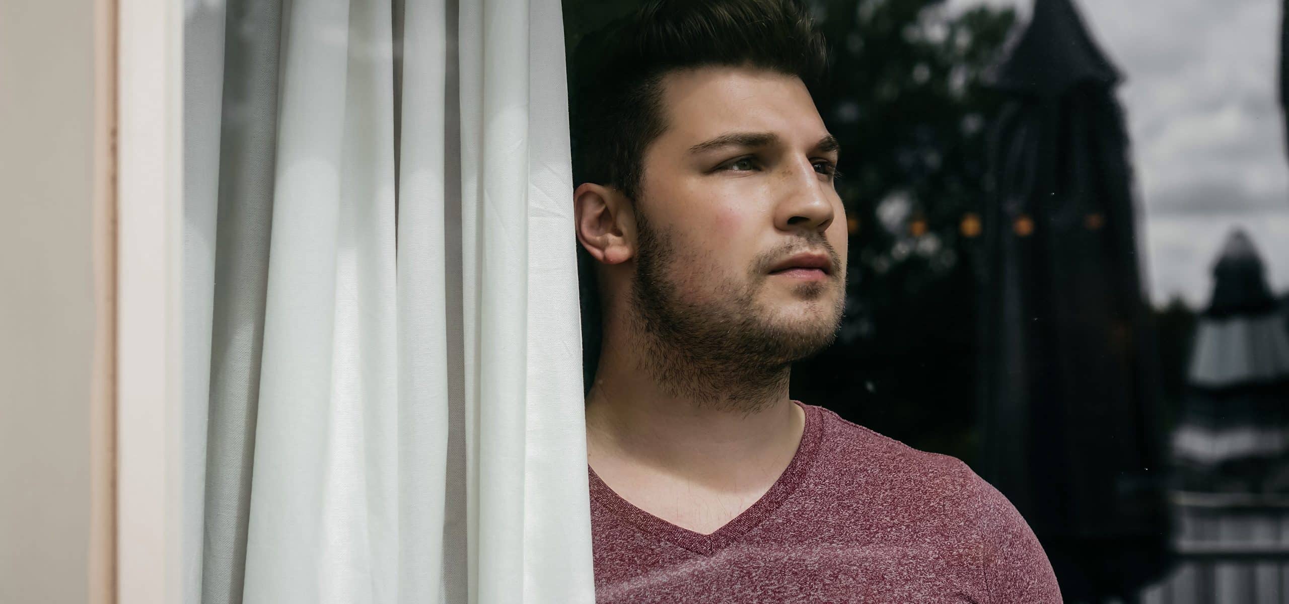 Man looking pensive
